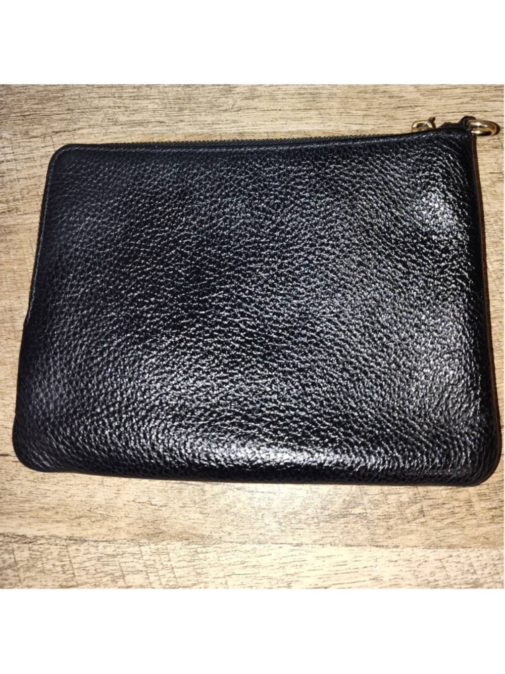 Women's Coach Black Leather Double Zip Wallet One Size - Picture 2 of 8